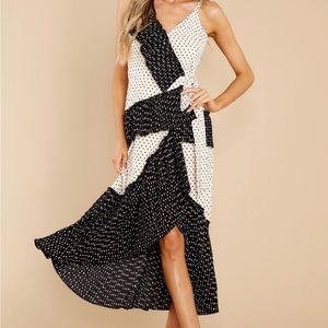 TCEC PolkaDot Ruffle Maxi Dress, Size M